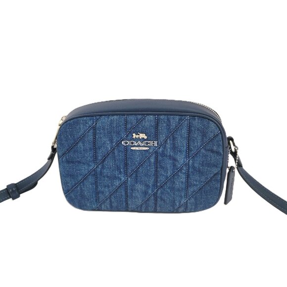 Coach CAP99 Mini Jamie Quilted Denim Camera Bag Crossbody Handbag - Picture 1 of 7
